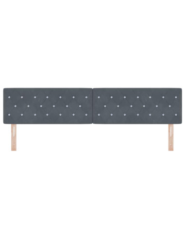Testiera LED con strisce LED Grigio scuro 200 cm Velluto