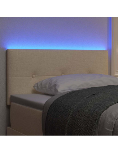 Testiera LED con strisce LED con testiera Crema 90 cm Tessuto