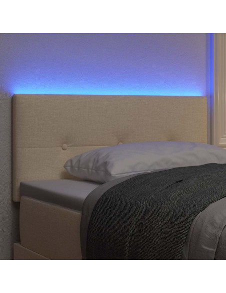 Testiera LED con strisce LED con testiera Crema 90 cm Tessuto