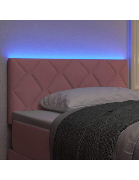 Testiera LED Rosa 90 cm Velluto