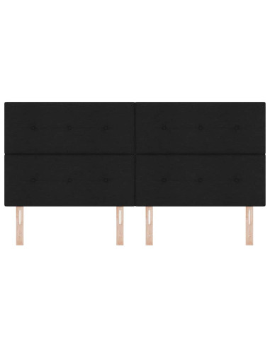 Testiera LED con strisce LED con testiera Nero 200 cm Tessuto
