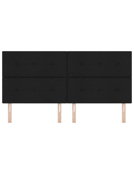 Testiera LED con strisce LED con testiera Nero 200 cm Tessuto