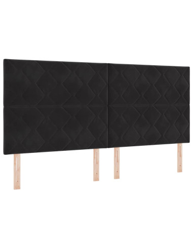 Testiera LED Nero 200 cm Velluto