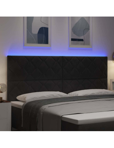 Testiera LED Nero 200 cm Velluto
