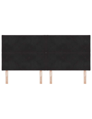 Testiera LED Nero 200 cm Velluto