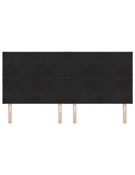 Testiera LED Nero 200 cm Velluto