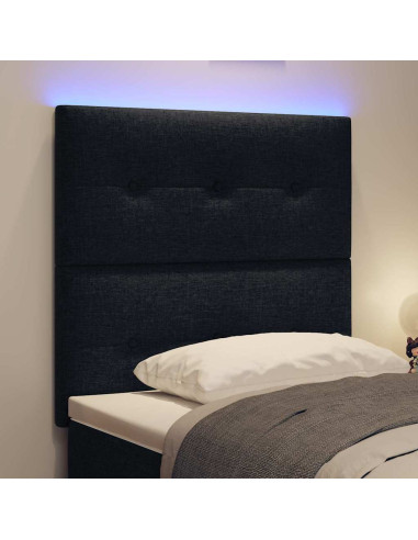 Testiera LED con strisce LED con testiera Nero 100 cm Tessuto