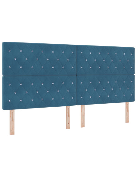 Letto con contenitore LED e materasso Blu Scuro 200 x 200 cm