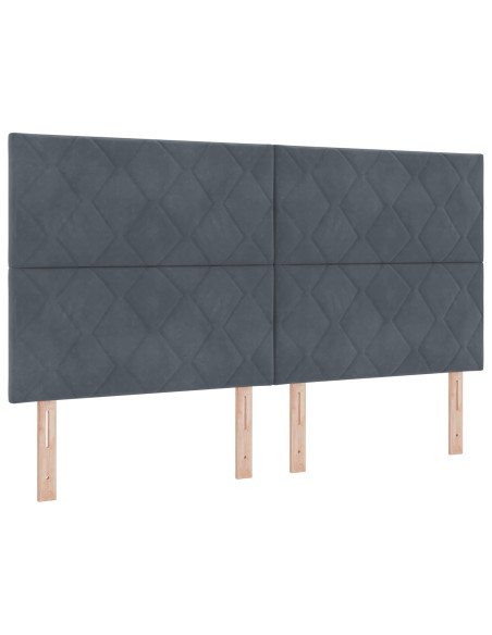 Letto con contenitore LED e materasso Grigio Scuro 180 x 200 cm