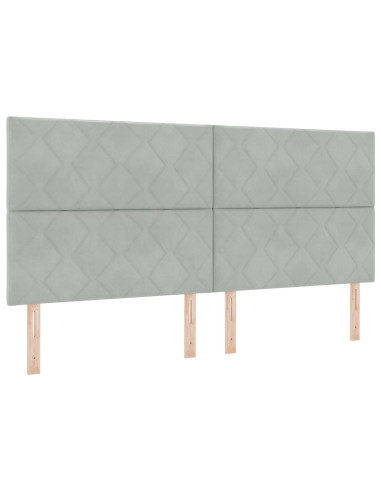 Letto con contenitore LED e materasso Grigio Chiaro