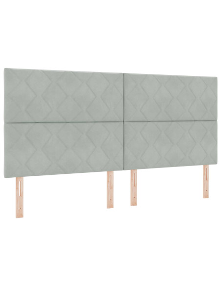 Letto con contenitore LED e materasso Grigio Chiaro