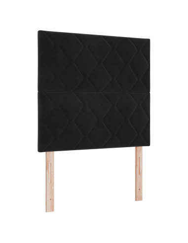 Letto con contenitore LED e materasso Nero 100 x 200 cm Velluto