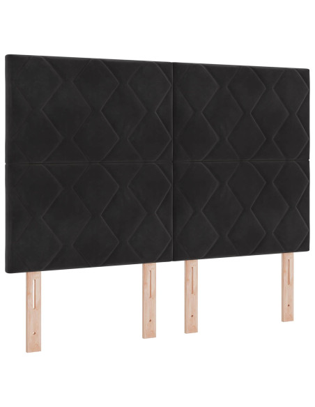 Letto con contenitore LED e materasso Nero 160 x 200 cm Velluto