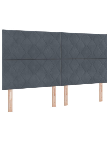 Letto con contenitore LED e materasso Grigio Scuro 180 x 200 cm