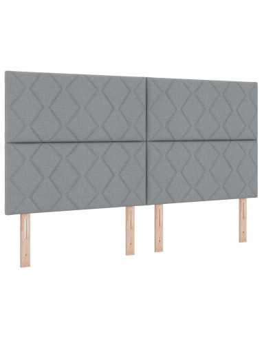 Letto con contenitore LED e materasso Grigio Chiaro