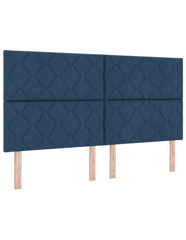 Letto con contenitore LED e materasso Blu 180 x 200 cm Tessuto