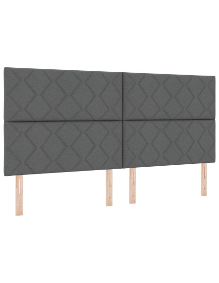 Letto con contenitore LED e materasso Grigio Scuro 200 x 200 cm