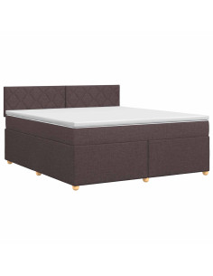 Letto box spring con materasso Marrone Scuro 160 x 200 cm 2