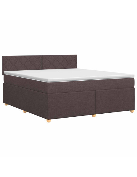 Letto box spring con materasso Marrone Scuro 160 x 200 cm