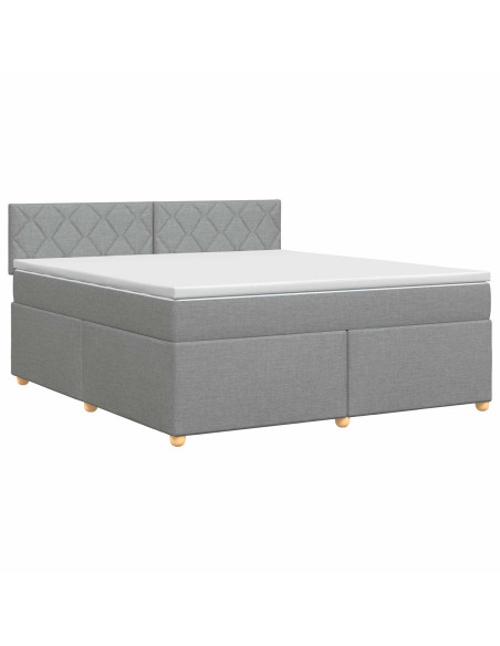 Letto box spring con materasso Grigio Chiaro 180 x 200 cm