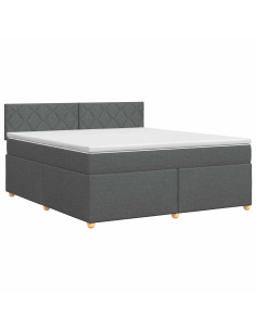 Letto box spring con materasso Grigio Scuro 180 x 200 cm 2