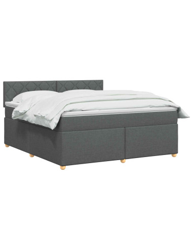 Letto box spring con materasso Grigio Scuro 180 x 200 cm