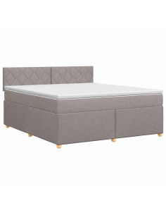 Letto box spring con materasso Tortora 180 x 200 cm Tessuto 2