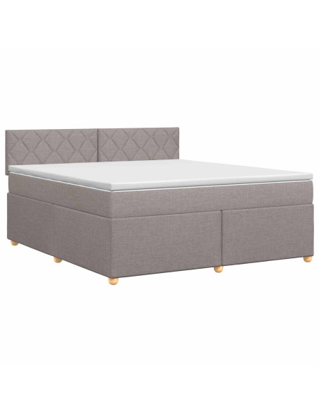 Letto box spring con materasso Tortora 180 x 200 cm Tessuto