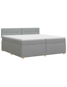 Letto box spring con materasso Grigio Chiaro 200 x 200 cm 2