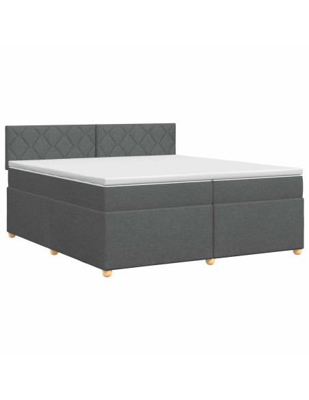 Letto box spring con materasso Grigio Scuro 200 x 200 cm