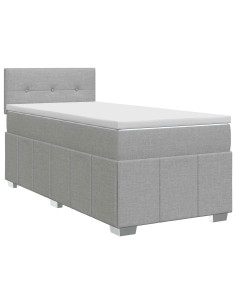 Letto box spring con materasso Grigio Chiaro 80 x 200 cm 2