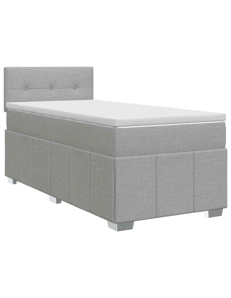 Letto box spring con materasso Grigio Chiaro 80 x 200 cm