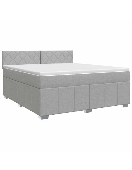 Letto box spring con materasso Grigio Chiaro 160 x 200 cm