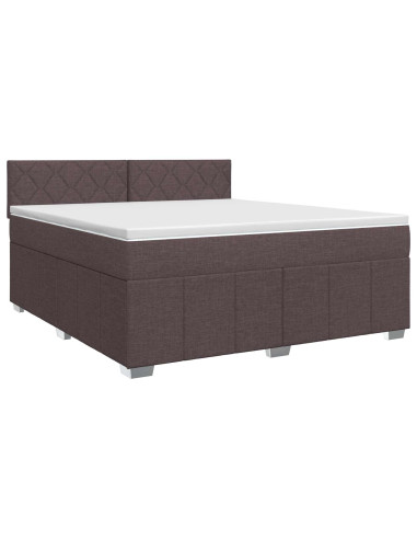 Letto box spring con materasso Marrone Scuro 160 x 200 cm