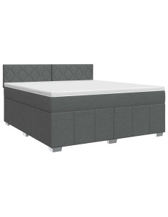Letto box spring con materasso Grigio Scuro 180 x 200 cm 2