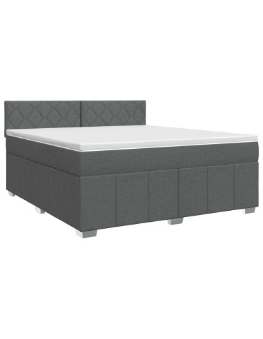 Letto box spring con materasso Grigio Scuro 180 x 200 cm