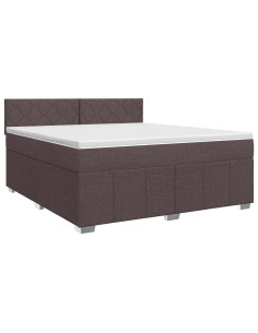 Letto box spring con materasso Marrone Scuro 180 x 200 cm 2