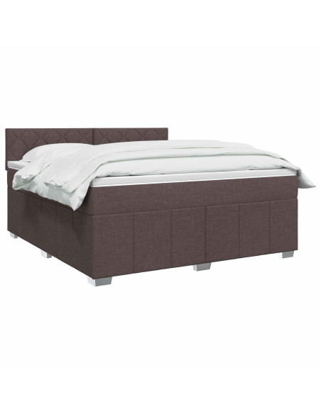 Letto box spring con materasso Marrone Scuro 180 x 200 cm