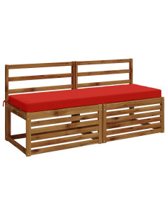 Cuscini per Panchina a 2 Pezzi SOEST 2 pz 100% Poliestere Rosso 2