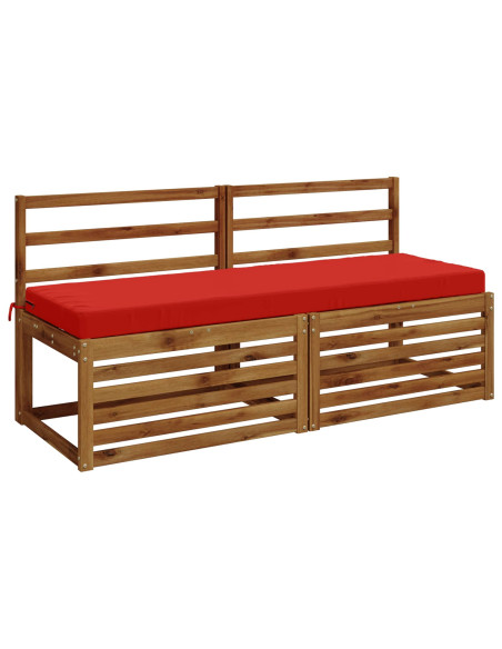 Cuscini per Panchina a 2 Pezzi SOEST 2 pz 100% Poliestere Rosso