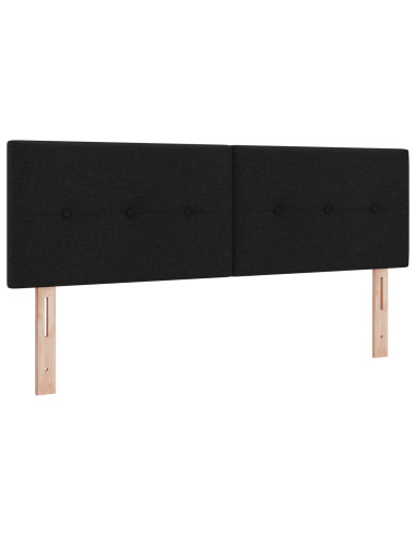 Letto con Box Spring, Materasso e LED Nero 140 x 190 cm Tessuto