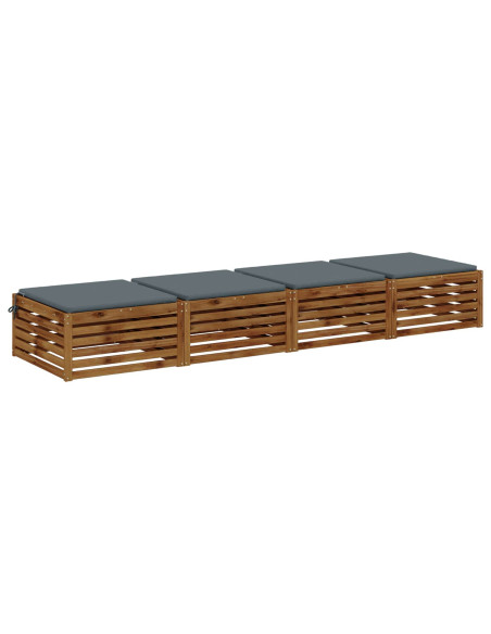Cuscini per Sedia in 4 Pezzi SOEST 4 pz 100% Poliestere Blu