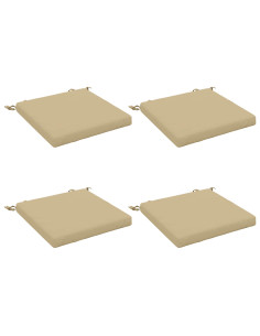 Cuscini per Sedia in 4 Pezzi SOEST 4 pz 100% Poliestere Beige