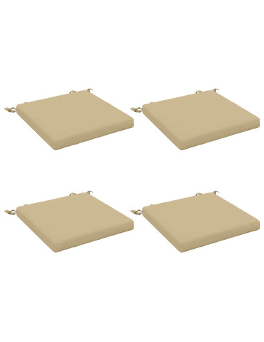 Cuscini per Sedia in 4 Pezzi SOEST 4 pz 100% Poliestere Beige