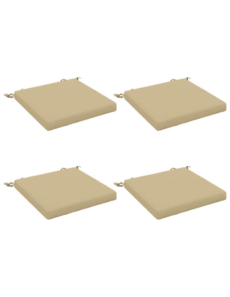 Cuscini per Sedia in 4 Pezzi SOEST 4 pz 100% Poliestere Beige