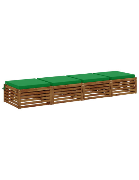 Cuscini per Sedia in 4 Pezzi SOEST 4 pz 100% Poliestere Verde