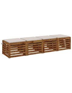 Cuscini per Sedia in 4 Pezzi SOEST 4 pz 100% Poliestere Bianco 2