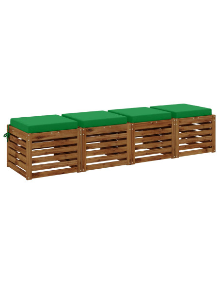 Cuscini per Sedia in 4 Pezzi SOEST 4 pz 100% Poliestere Verde