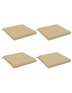 Cuscini per Sedia in 4 Pezzi SOEST 4 pz 100% Poliestere Beige