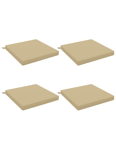 Cuscini per Sedia in 4 Pezzi SOEST 4 pz 100% Poliestere Beige